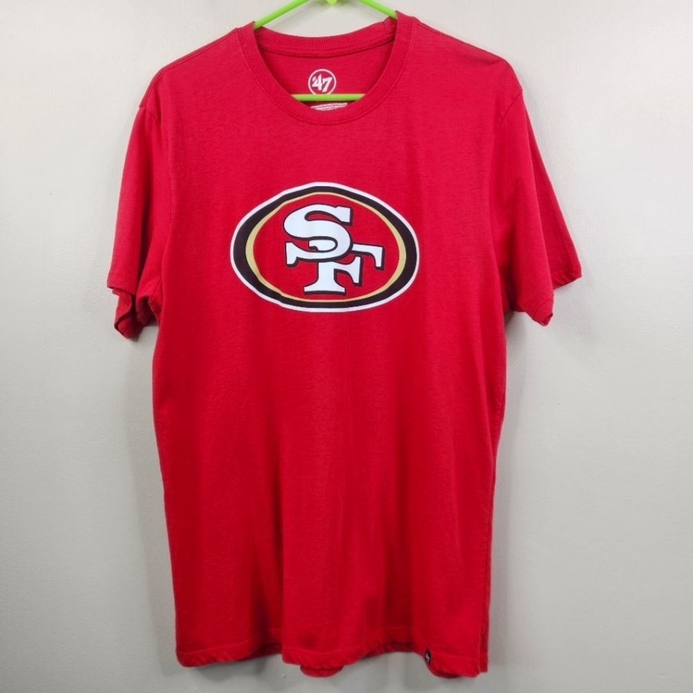 47 Mens San Francisco 49ers Short Sleeve Crew Neck Logo Tee Medium